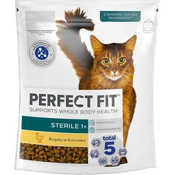 Perfect Fit™ Sterile 1+ 750 g – sucha karma pełnoporcjowa dla dorosłych kotów, bogata w kurczaka image